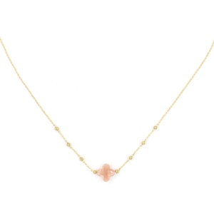 Collier ZAG Vélasquez doré trèfle Pierre de soleil