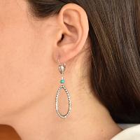 Boucles d'oreilles Shabada Timeless petit anneau turquoise