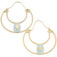Boucles d'oreilles ZAG Créoles demi-lune Amazonite