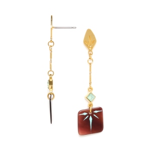 Boucles d'oreilles Franck Herval Dolly poussoir top doré