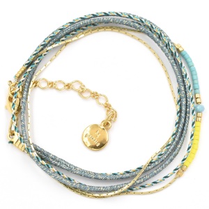 Bracelet By Garance Lila doré turquoise & jaune