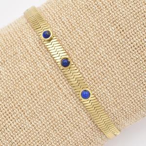 Bracelet ZAG Efia doré Lapis-Lazuli
