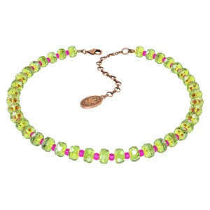Collier Konplott Bead Snake Jelly vert fushia 