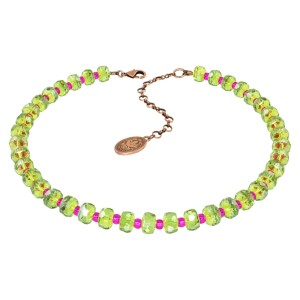 Collier Konplott Bead Snake Jelly vert fushia 