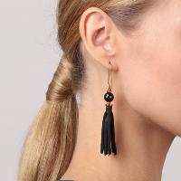 Boucles d'oreilles Nature Bijoux Black Light Pompon 