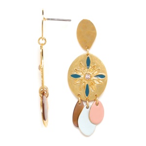 Boucles d'oreilles Franck Herval Eva pampilles émaillées