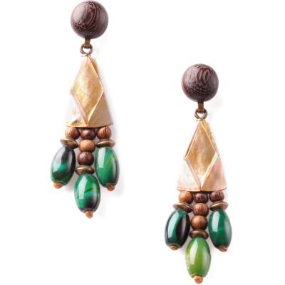 Boucles d'oreilles Nature Bijoux Kalimantan 3 pampilles