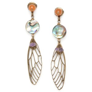 Boucles d'oreilles Nature Bijoux Mystique poussoir ailes de cigale