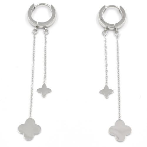 Boucles d'oreilles ZAG argentées Dormeuses 2 chaines