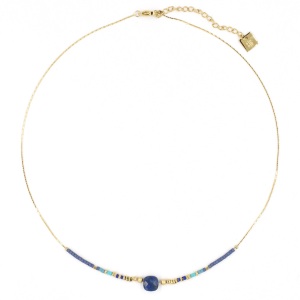 Collier ZAG Amaia doré Pierre Lapis-Lazuli