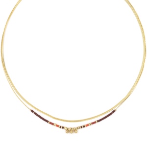 Collier ZAG Eva multirang doré rouge