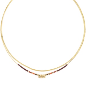 Collier ZAG Eva multirang doré rouge