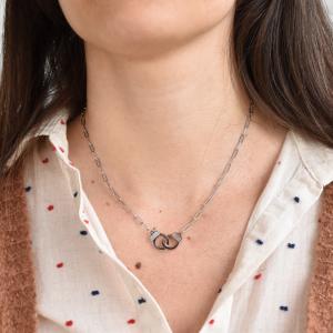 Collier ZAG Vanessa argenté Nacre blanche 