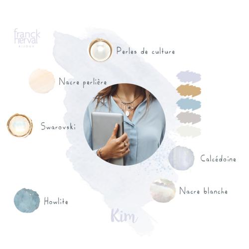 Boucles d'oreilles Franck Herval Kim cabochon Perle d'eau douce