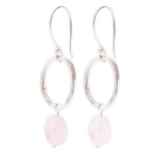 Boucles d'oreilles a Beautiful Story Graceful Pierres Quartz rose