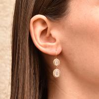 Boucles d'oreilles LuckyTeam dorées rainbow et zircons