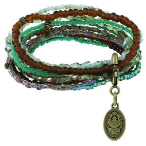 Bracelet Konplott Petit Glamour d'Afrique vert & marron