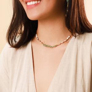 Collier Nature Bijoux Menthe à l'eau multi anneaux