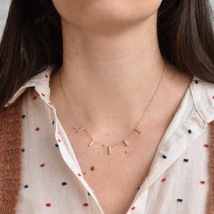 Collier ZAG Allen doré & Cristaux de Zirconium