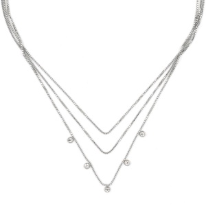 Collier ZAG Bellucci argenté & Cristaux de Zirconium