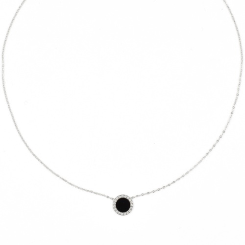 Collier ZAG Linda argent mdaille Baklite noire