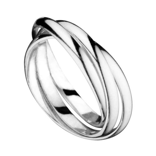 Bague Canyon argent 3 anneaux emmêlés taille 54