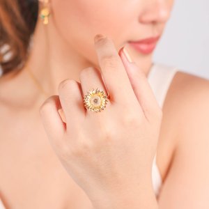 Bague Franck Herval ajustable Félicie tournesol