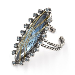 Bague Konplott Global Glam Blue denim verre bleu