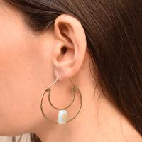 Boucles d'oreilles ZAG Créoles demi-lune Amazonite