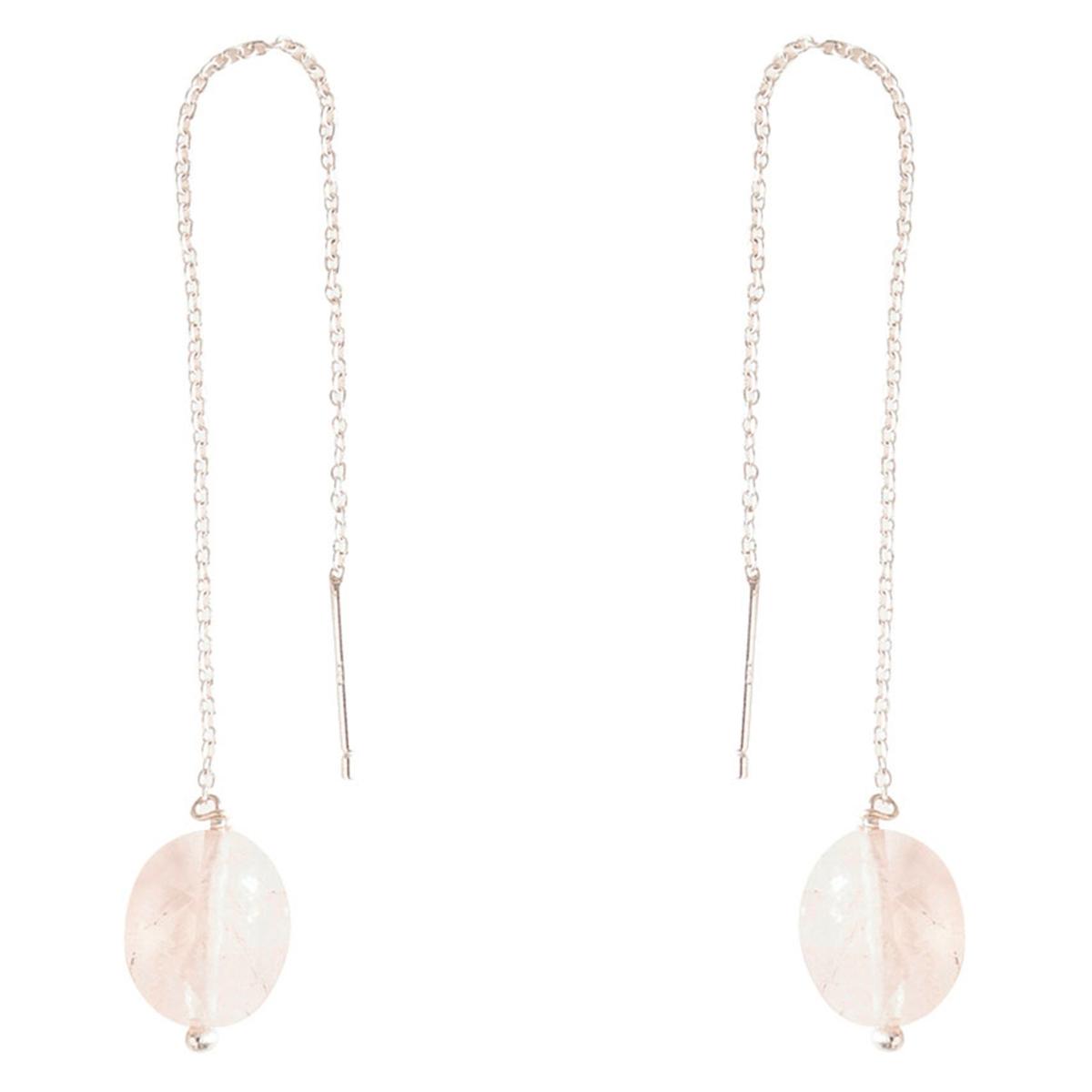 Boucles d'oreilles en Miyuki et Charl'stone Crystal Light Rose