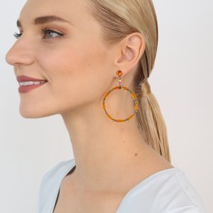 Boucles d'oreilles Konplott Bead Snake Jelly orange fushia