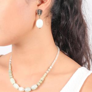Boucles d'oreilles Nature Bijoux Pachacuti perle de Jade ovale