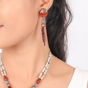 Boucles d'oreilles Nature Bijoux Sweet Amber longues Tamarinier