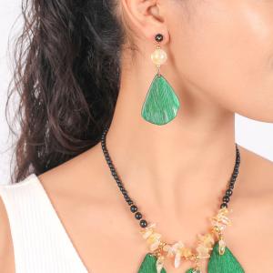 Boucles d'oreilles Nature Bijoux Wild Leaves feuille de bois