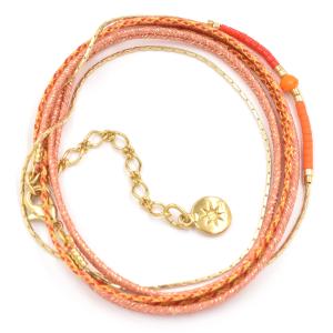 Bracelet By Garance Lila doré orange & corail