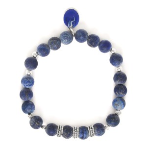 Bracelet Nature Bijoux Samarcande extensible Lapis perles rondes