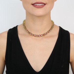 Collier Konplott Bead Snake Jelly vert fushia 