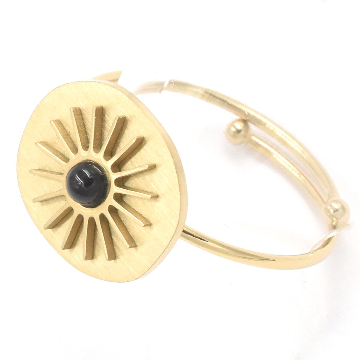 Bague zag pierre noire best sale