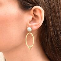 Boucles d'oreilles ZAG anneau ovale Amazonite