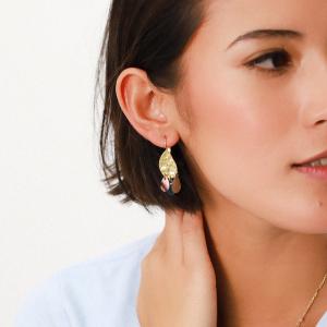 Boucles d'oreilles Franck Herval Eva dormeuses 3 pampilles
