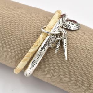 Bracelet Shabada Jonc argenté Timeless Shabawax Cala sable M