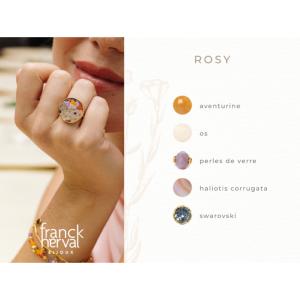 Bague Franck Herval Rosy ajustable Nacre émaillée