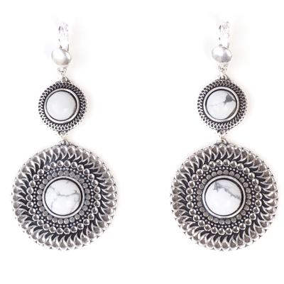 Boucles d'oreilles Shabada Esperanza 2 médailles Howlite