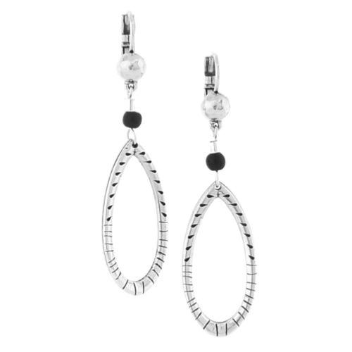 Boucles d'oreilles Shabada Timeless petit anneau perle noire