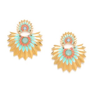 Boucles d'oreilles Franck Herval Judy 2 feuilles émaillées