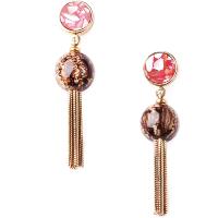 Boucles d'oreilles Nature Bijoux Cappuccino Pompon