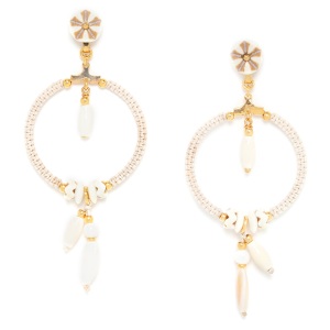 Boucles d'oreilles Nature Bijoux Ivory anneau perlé