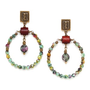 Boucles d'oreilles Nature Bijoux Zoisite gitanes