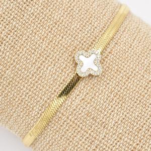 Bracelet ZAG Summer doré fleur de Nacre blanche