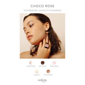 Boucles d'oreilles Nature Bijoux Choco rose perle de Quartz rose